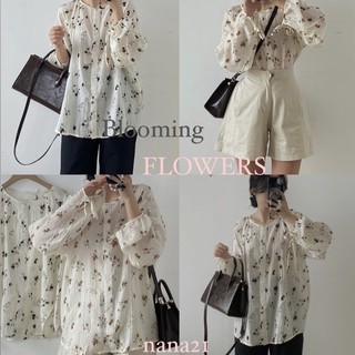 Áo sơ mi voan hoa nhí dáng rộng Nana21 Nanastore21