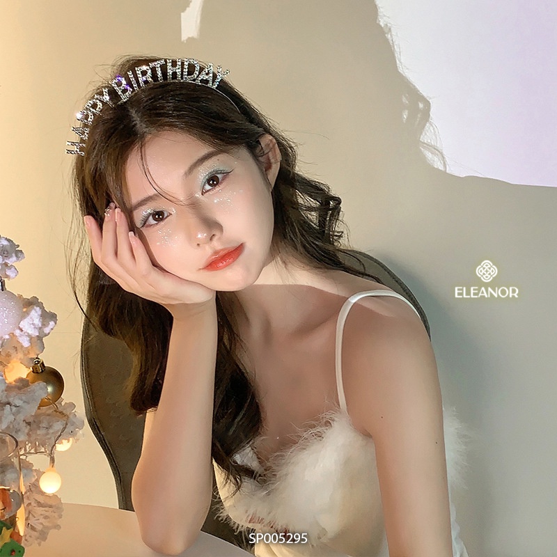 Cài tóc nữ Eleanor Accessories chữ Happy Birthday đính đá phụ kiện tóc dễ thương 5295