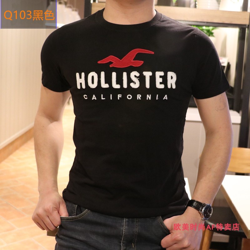 Áo Thun Cotton Tay Ngắn In Chữ Hollister Cá Tính Cho Nam