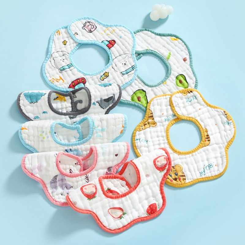 Yếm Ăn Mềm Mại Dày Dặn Có Thể Xoay 360 Độ Dành Cho Bé 0-12 Tháng Tuổi