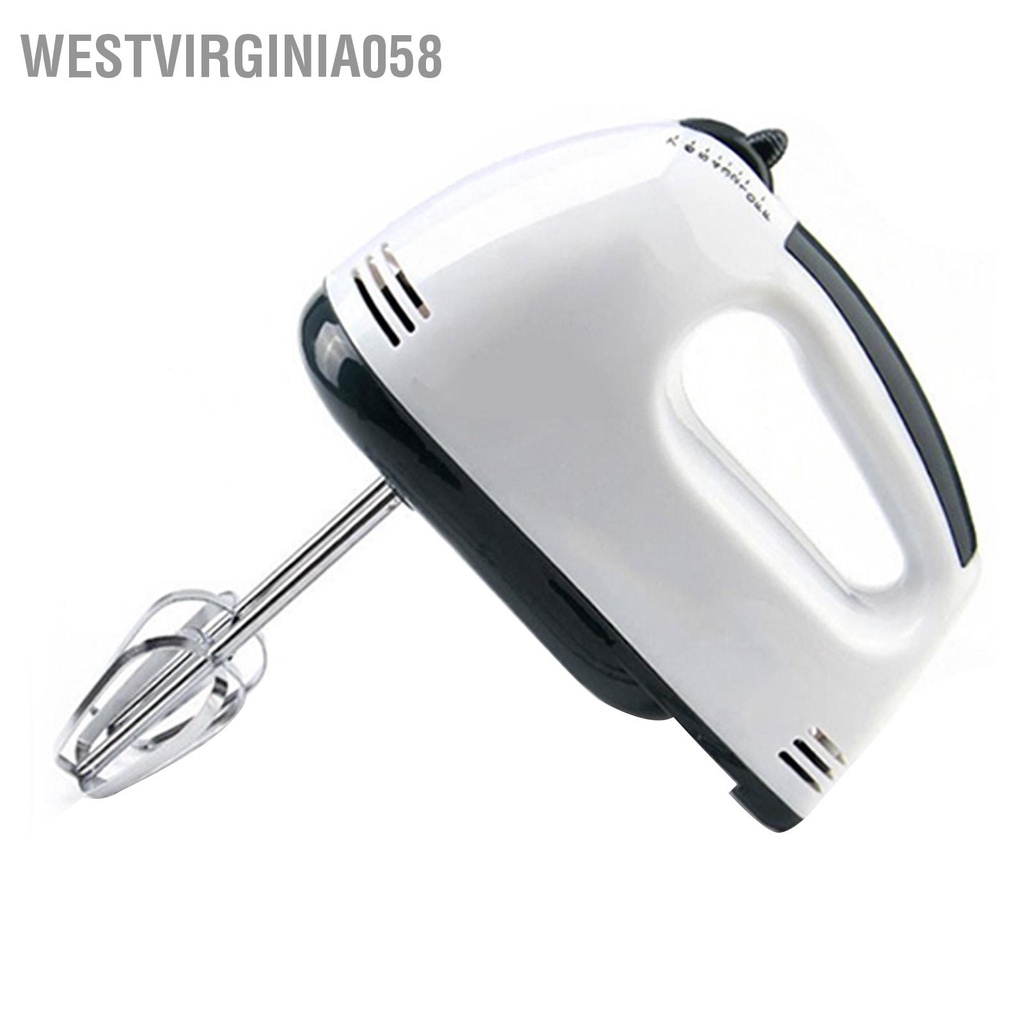 Westvirginia058 Điện 7 Tốc Độ Máy Trộn Cầm Tay Di Động Đánh Trứng Hộ Gia Đình Làm Bánh Nhỏ Kem Be EU 220V