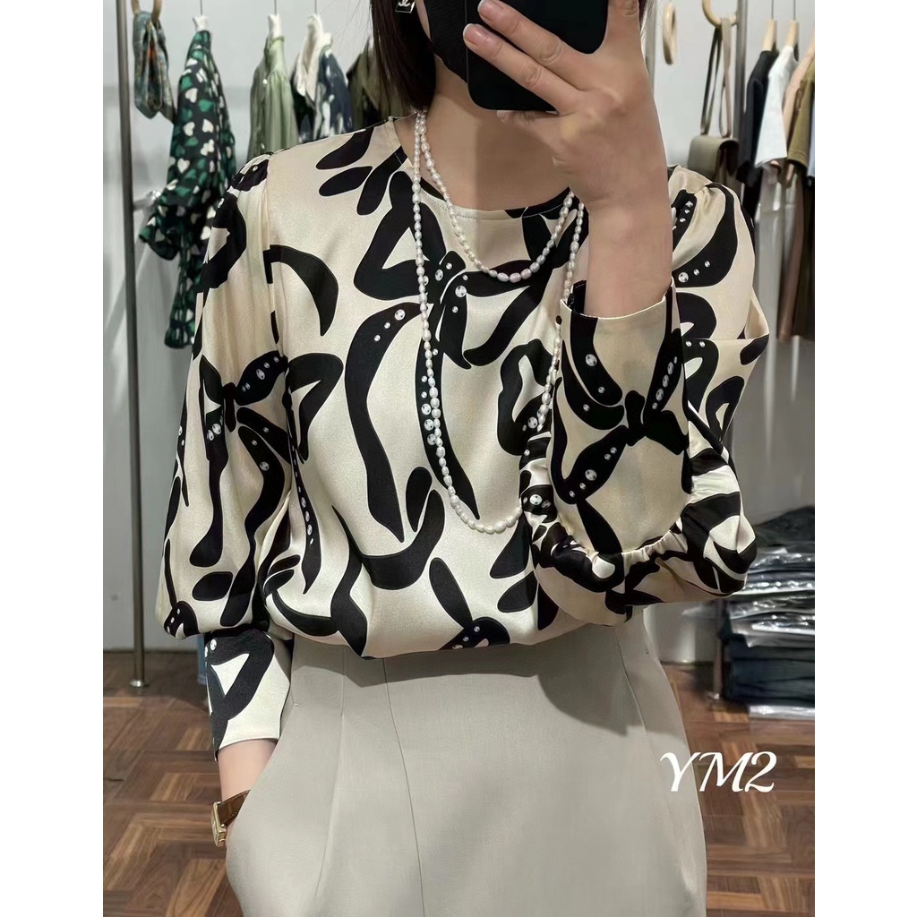 Hàng Mới Về Áo Thun Tay Dài Cổ Tròn Bằng Lụa In Họa Tiết Quả Cầu Thoải Mái Thời Trang Mùa Xuân 2023 Dành Cho Bạn Nữ
