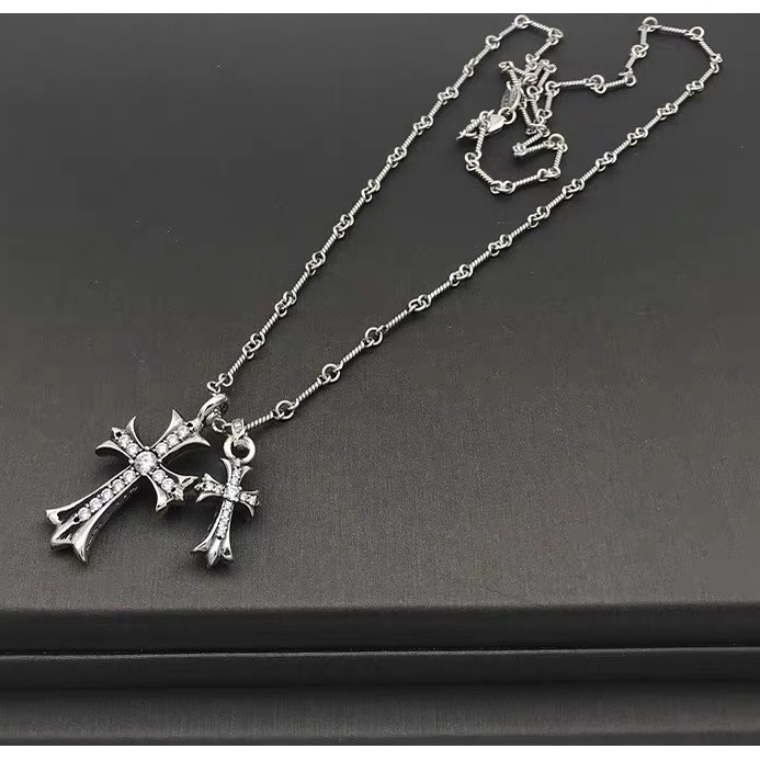 Vòng cổ Thép Titan Mặt Thánh Giá Màu Bạc Phong Cách Hip Hop Cho Nam Và Nữ