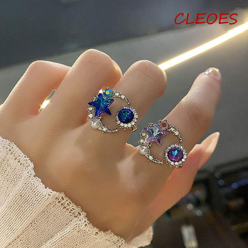 Nhẫn CLEOES Y2k Mặt Trăng Ngôi Sao Đơn Giản Tinh Tế Hợp Thời Trang Cho|Nhẫn Phong Cách Hàn Quốc Quyến Rũ