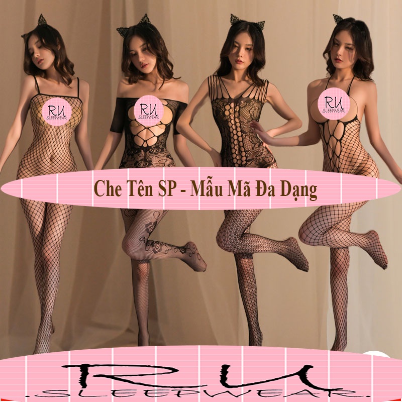 Bộ đồ cosplay liền thân dây sexy - đồ ngủ lưới xuyên thấu khoét đáy gợi cảm B87B