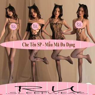 Bộ đồ cosplay liền thân dây sexy - đồ ngủ lưới xuyên thấu khoét đáy gợi cảm B87B