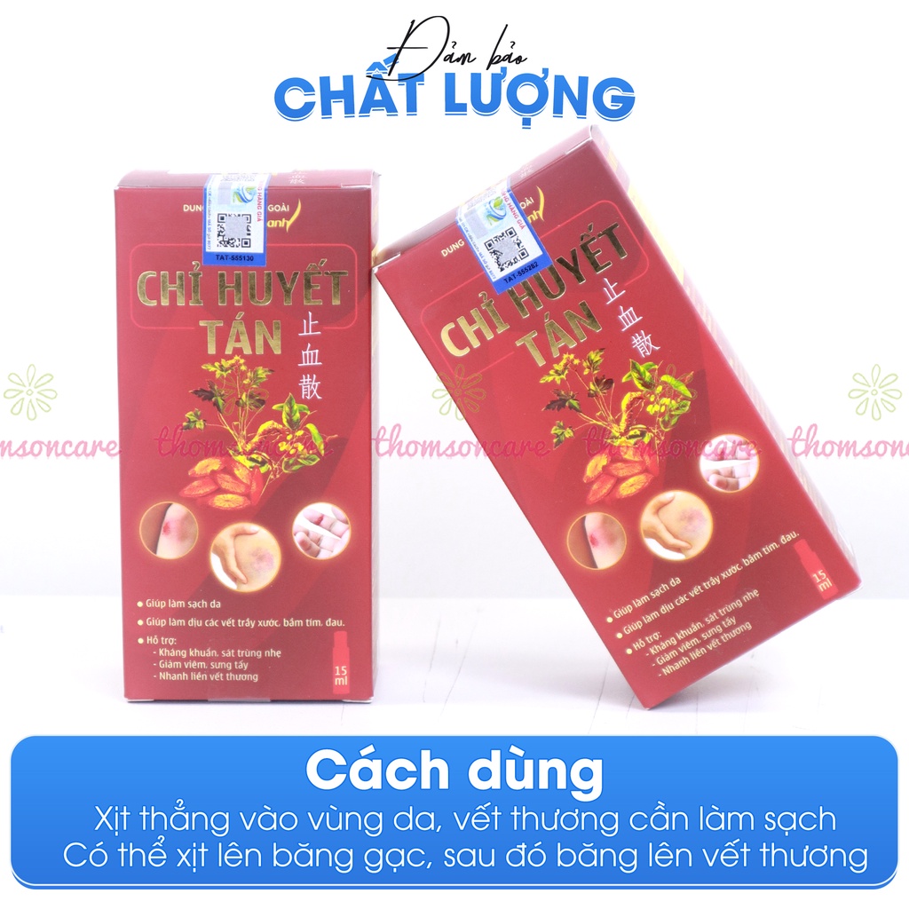 Xịt cầm máu Chỉ huyết tán lọ 15 ml xịt bỏng, loét do nằm bất động lâu, vết khâu mổ sau phẫu thuật