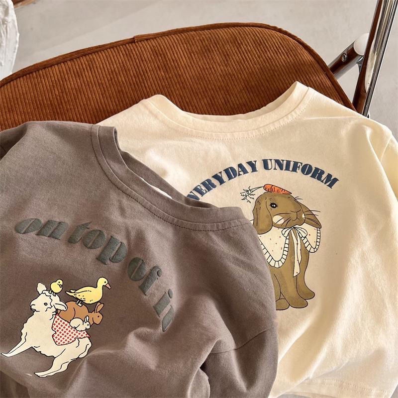 Hàng Mới Về Áo Thun Cotton Tay Dài In Họa Tiết Hoạt Hình Dễ Thương Thời Trang Mùa Xuân Cho Bé Trai Và Gái 30210