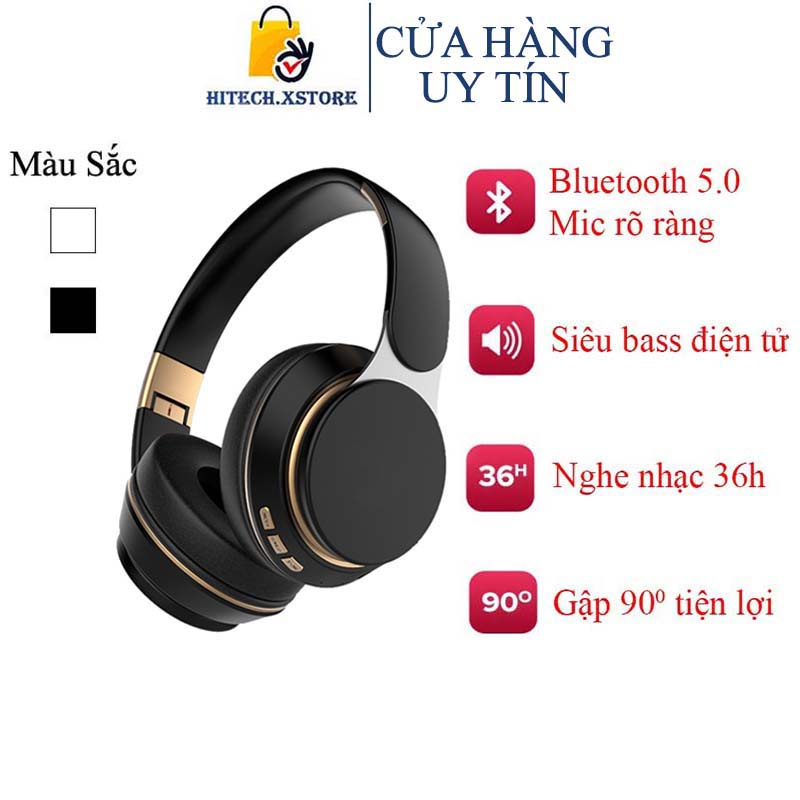 Tai NgheChụp Tai Không Dây Smart HeadphoneT7 Tai Nghe Bluetooth Máy Tính Có Mic Chơi Game Có Thẻ Nhớ Âm Bass NB-T7