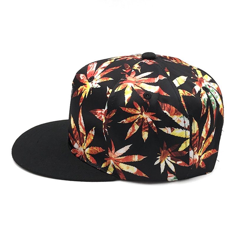 Nón Snapback Hoạ Tiết Lá Cây Phong Cách Hip Hop