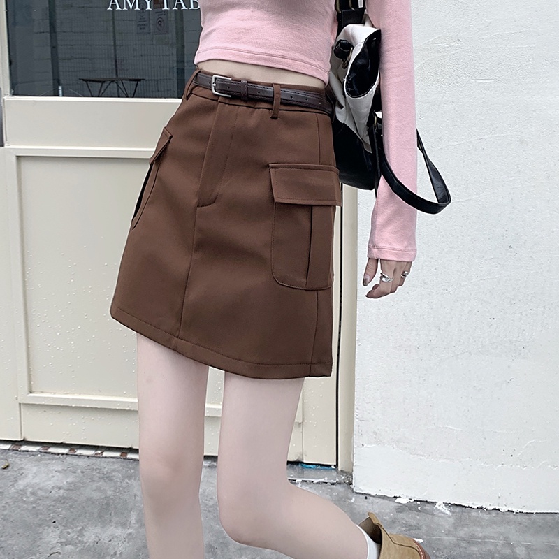 Chân váy SUXI dáng chữ A lưng cao ôm hông thời trang dành cho nữ