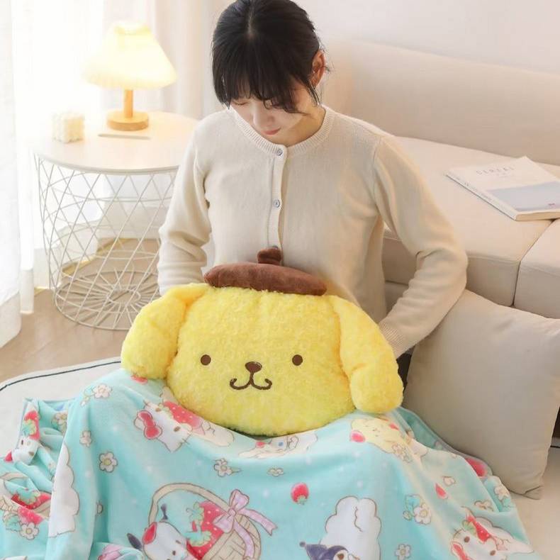 Sanrio Purin Gối Nhồi Bông Tựa Đầu Và Dây Đai An Toàn Xe Hơi