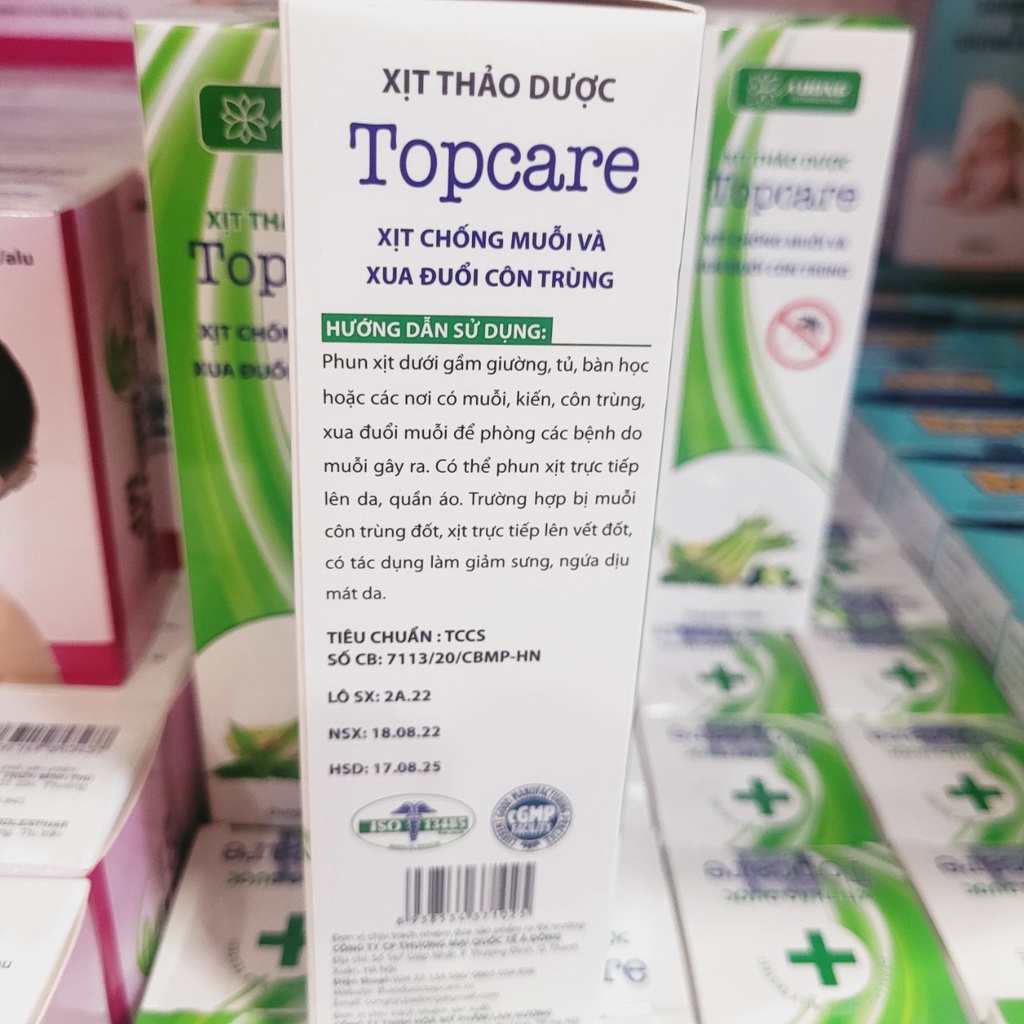 Xịt chống muỗi topcare xịt thảo dược chống muỗi xua đuổi côn trùng an toàn cho da bé 100ml