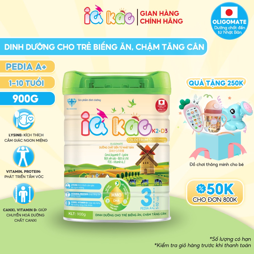 Sữa bột IQ KAO Pedia A+ giúp trẻ ăn ngon