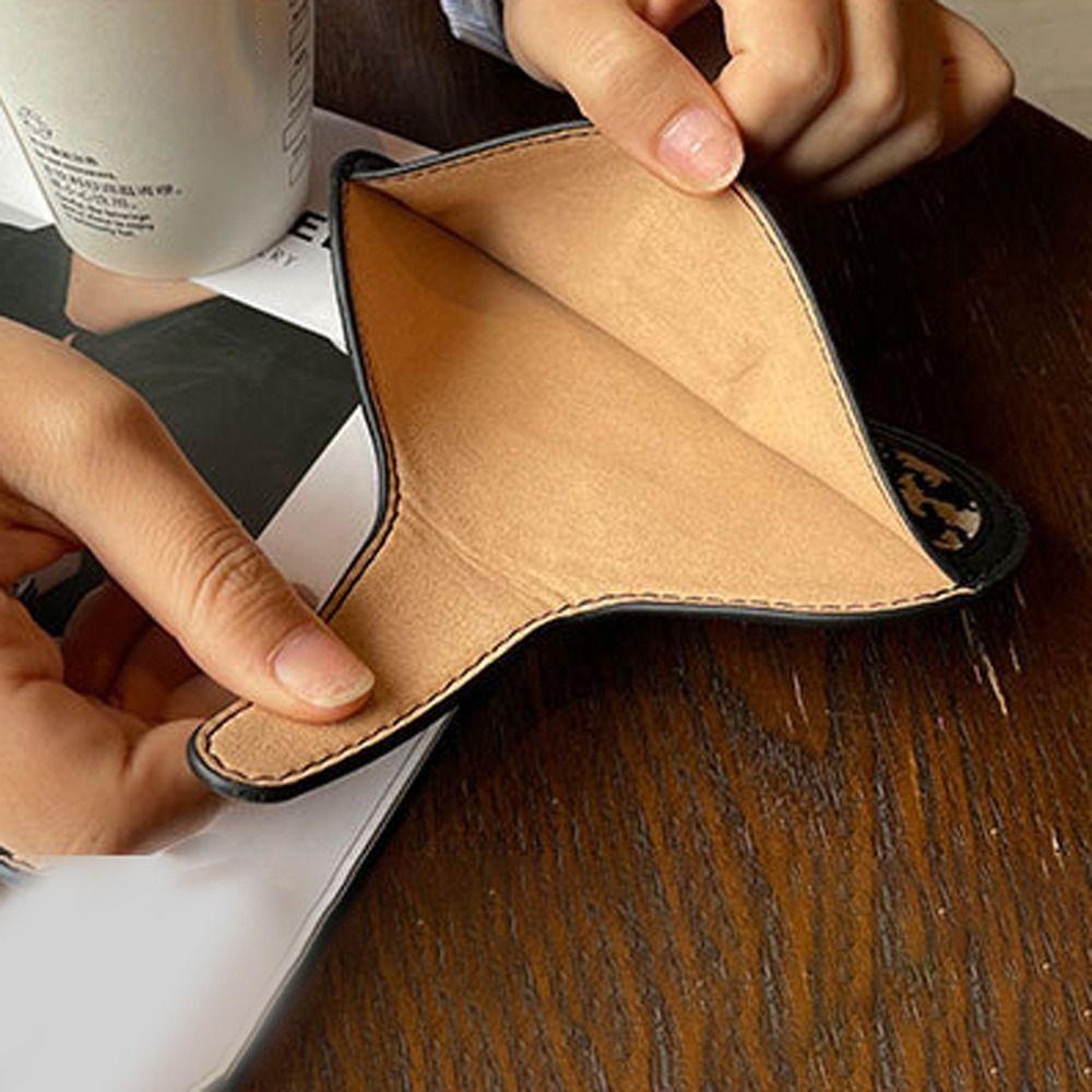 CLEOES Túi Da PU Họa Tiết Kẻ Sọc / Hoa Dùng Đựng Mắt Kính Tiện Dụng Giá Đỡ