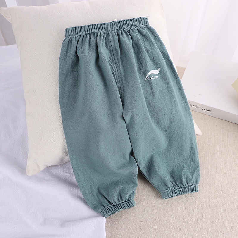 YAOEENH Quần Dài Vải Lanh Cotton Mỏng Thoáng Khí Chống Muỗi Cho Bé 80-120cm