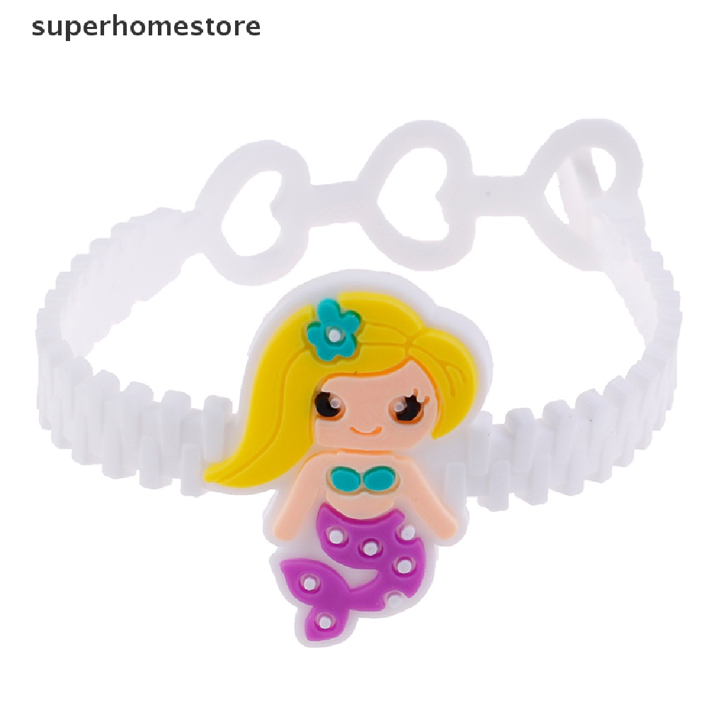 Superhomestore Vòng Tay Silicon Mềm Hình Nàng Tiên Cá Cho Bé Làm Quà Tặng Tiệc Tắm