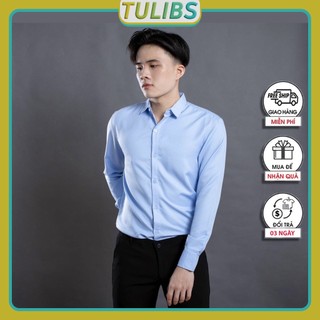 Áo sơ mi nam dài tay Hàn quốc trơn, chất kate lụa mịn mát phong cách trẻ trung cá tính Tulibs SM06