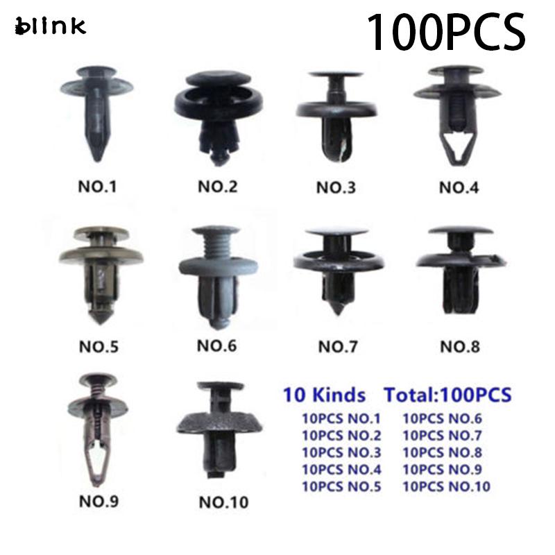Set 100 Đinh Tán Nhựa Phụ Tùng Cho Xe Ô Tô