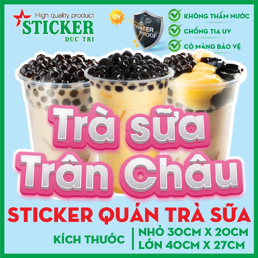 🔥 MIẾNG DÁN DECAL TRÀ SỮA TRÂN CHÂU🔥 FREESHIP XTRA+ DÁN TƯỜNG, XE, CỬA KÍNH... TRANG TRÍ QUÁN