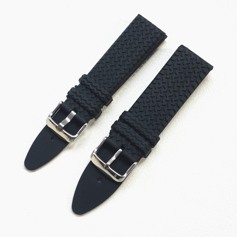 2/5✈Dây Đeo Đồng Hồ Bằng Cao Su Silicone Chống Nước 21mm 23mm Blac