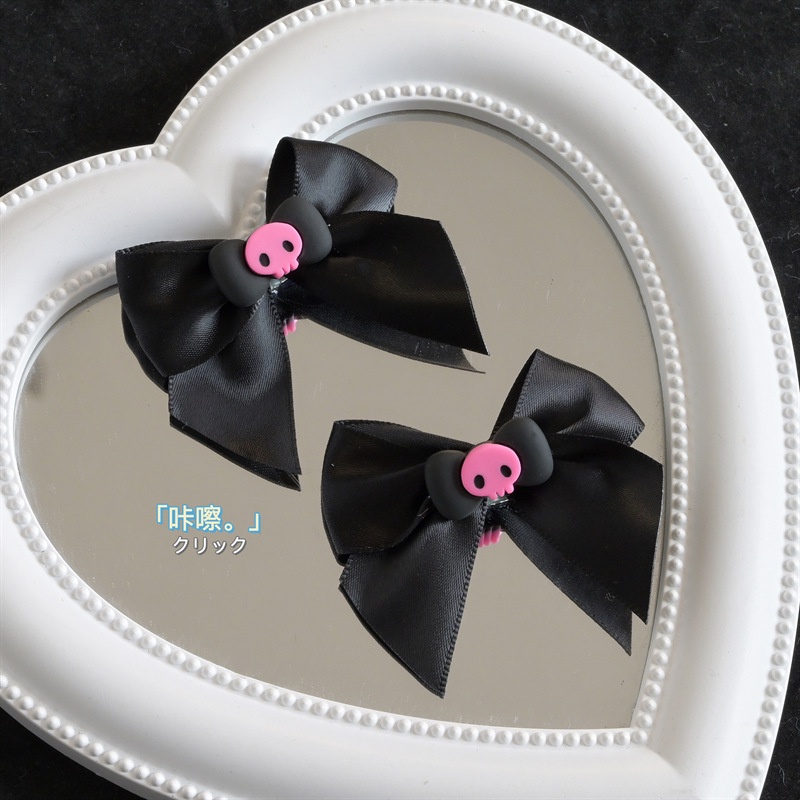 1 Kẹp Tóc Đuôi Ngựa Hình Đầu Lâu Màu Hồng Phong Cách Thanh Lịch Dành Cho Nữ Giá Đỡ