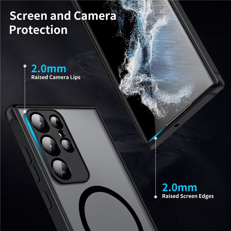 Ốp Điện Thoại Mềm Trong Suốt Chống Sốc Từ Tính Cho Samsung S23 Ultra S22 S21 Plus S20FE