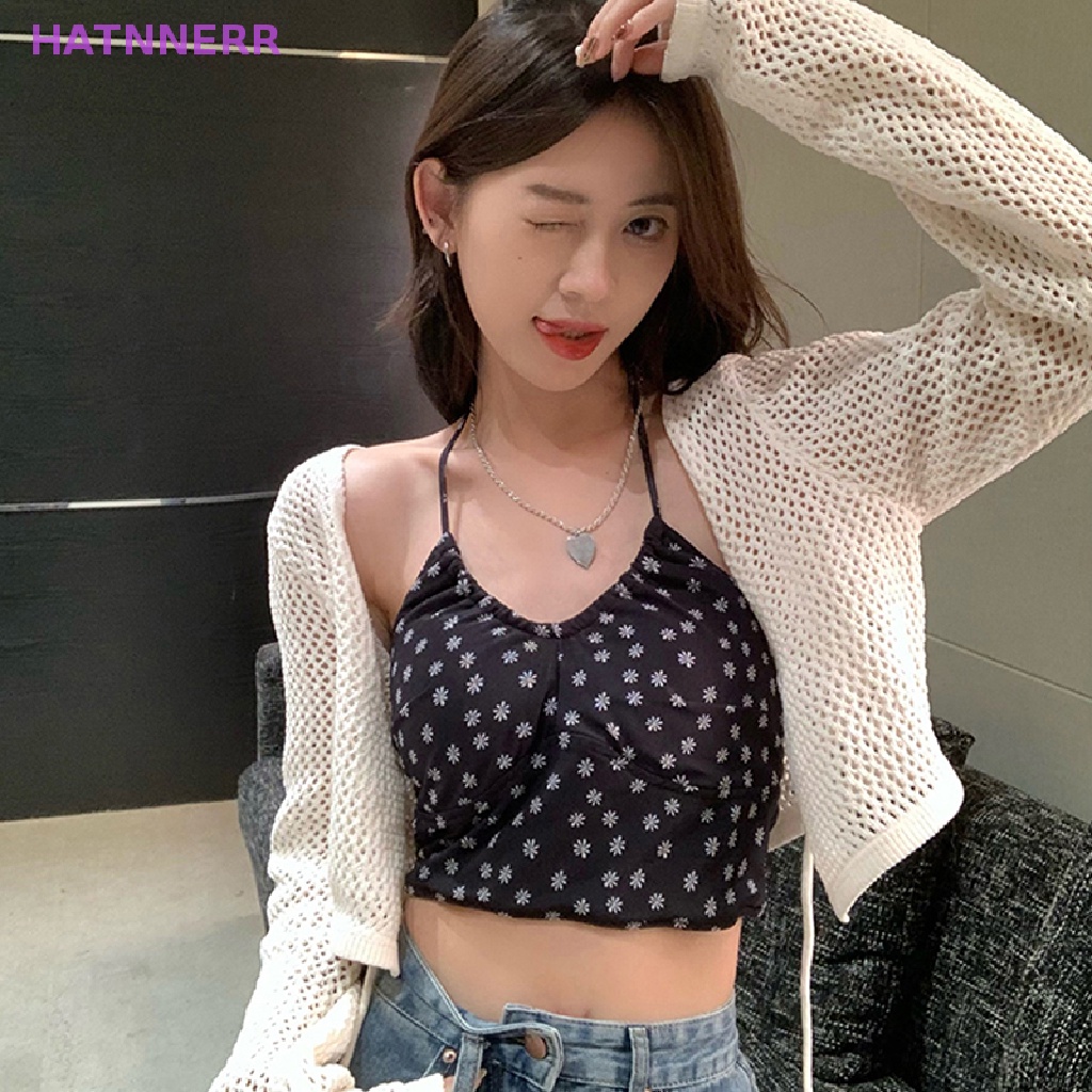 Set Áo camisole Ngắn + Áo Khoác cardigan Dệt Kim Tay Dài Thời Trang Mùa Hè Cho Nữ
