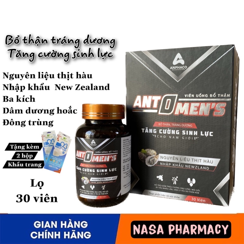 Viên uống bổ thận tráng dương chiết xuất Hàu biển - Cao ba kích hỗ trợ cải thiện sinh lý nam AntoMen's
