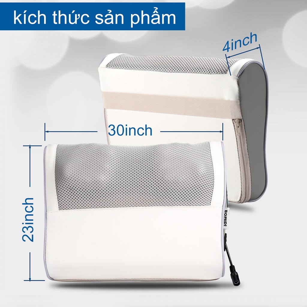 【 Hàng Sẵn】Gối Massage Hồng Ngoại Bomidi MP1- 20 Bi Trị Liệu , Mát Xa Cổ, Lưng, Vai Gáy , 3 chế độ | BigBuy360 - bigbuy360.vn