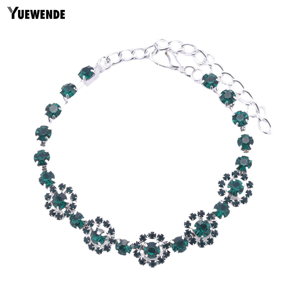 [Yue.z] Vòng Cổ Đính Đá Nhiều Màu Sắc Thanh Lịch Cho Thú Cưng