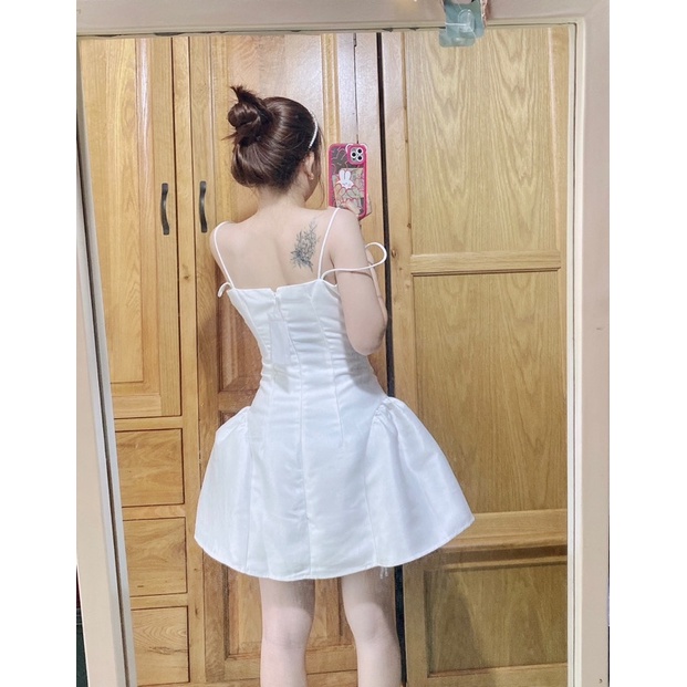 Đầm 2dây xoè dự tiệc đính đá siêu sang TK1187