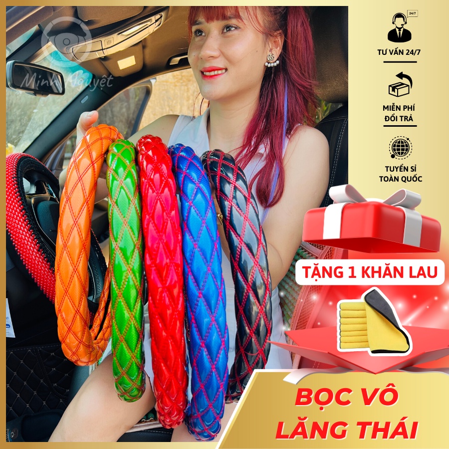 Bọc Vô Lăng Thái Loại 1, bọc vô lăng xe con, xe tải, xe du lịch Phản Quang đủ size 38cm - 49cm