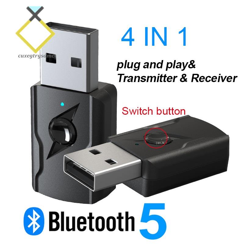 Usb Truyền Nhận Tín Hiệu Bluetooth 5.0 Không Dây 4 Trong 1 Giắc Cắm 3.5mm Dành Cho Loa Bluetooth / TV / PC