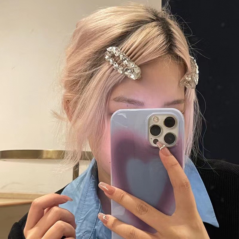 Kẹp Tóc Đính Đá Zircon Hình Oval Thời Trang Cho Nữ