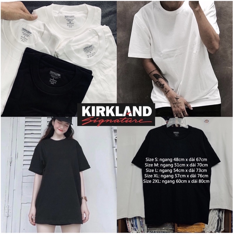 Áo phông KIRKLAND Chính hãng (hàng vải ống) cho Nam và Nữ 100% cotton