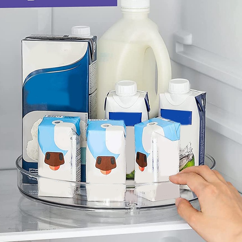 Bộ 4 Giá Xoay Trong Suốt 9 Inch Chống Trượt Dùng Cho Tủ Lạnh Nhà Bếp