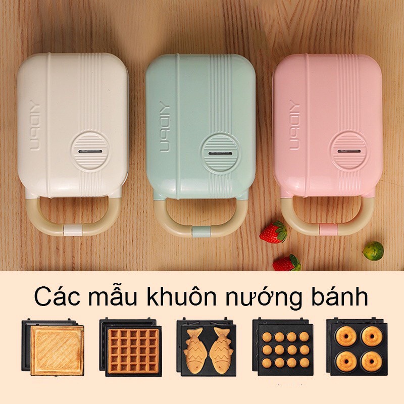 Máy Nướng Bánh Mì - Máy Kẹp Bánh Mì Mini Ép Sandwich, Rán Trứng, Làm Đồ Ăn Sáng, Nướng Thịt 2 Mặt Đa Năng Chống Dính Tốt