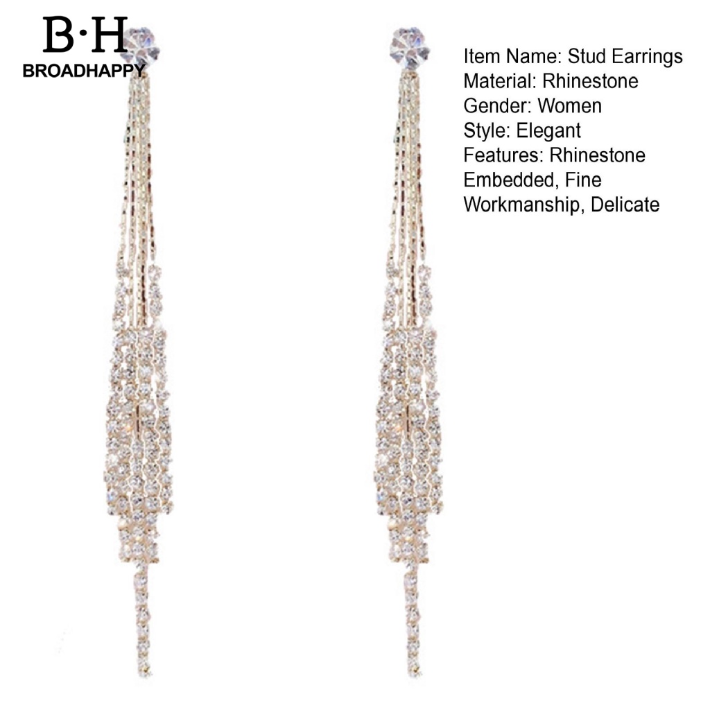 1 Đôi Bông Tai Tua Rua Đính Đá Thời Trang