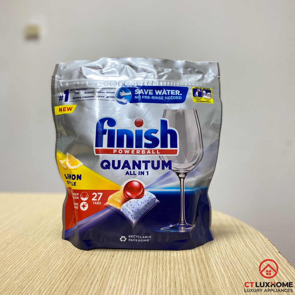 Viên rửa bát Finish Quantum loại 27 viên, 40 viên, 60 viên, 100 viên - Hàng chính hãng