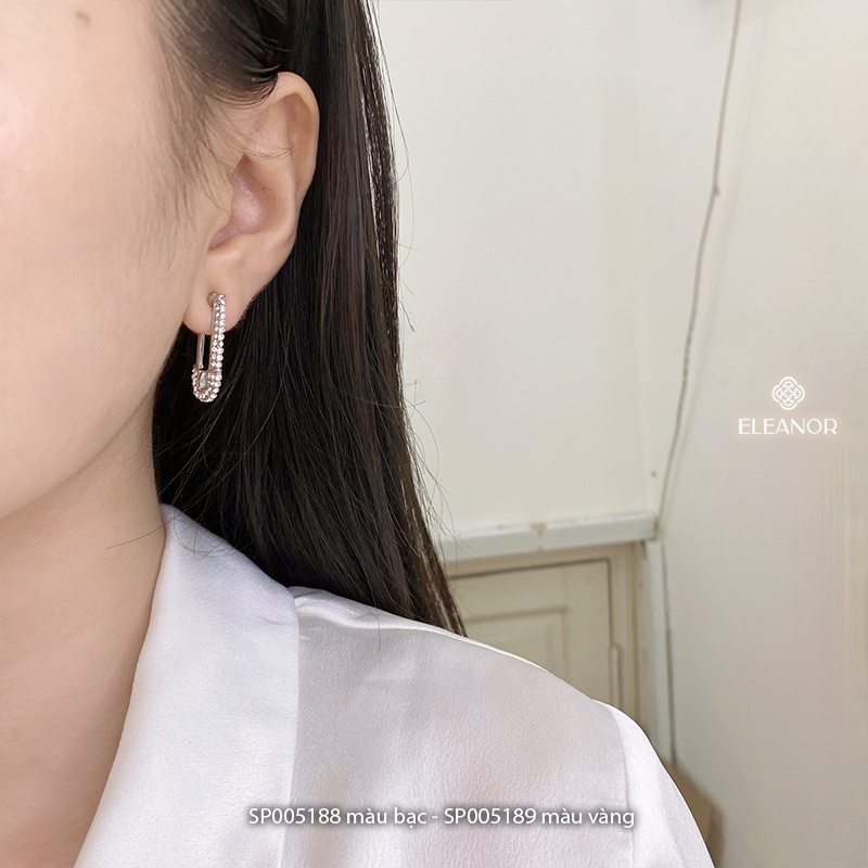 Bông tai nữ Eleanor Accessories đính đá hình ghim cài áo phụ kiện trang sức hiện đại 5188