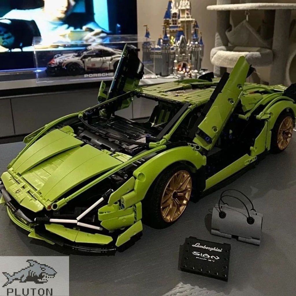 Mô hình lắp ráp siêu xe technic Lambo Sian FKP 37 Mô hình technic tỉ lệ 1:8 với 3696 PCS bảo hành bởi Plut