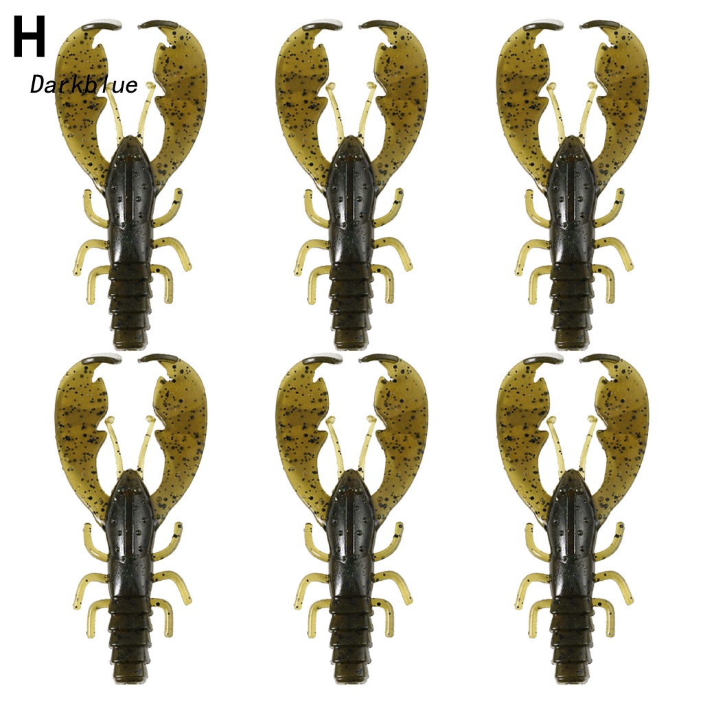 Bộ 6 Mồi Câu Cá Giả Hình Tôm Hùm Mềm Màu Sắc Tươi Sáng Có Thể Tái Sử Dụng