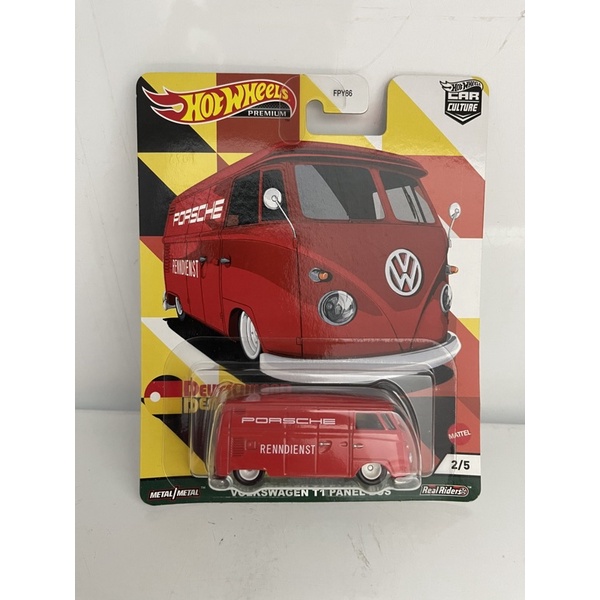 Xe mô hình đồ chơi bánh cao su Hotwheels 1:64 PREMIUM - CAR CULTURE - Volkswagen T1 Panel bus