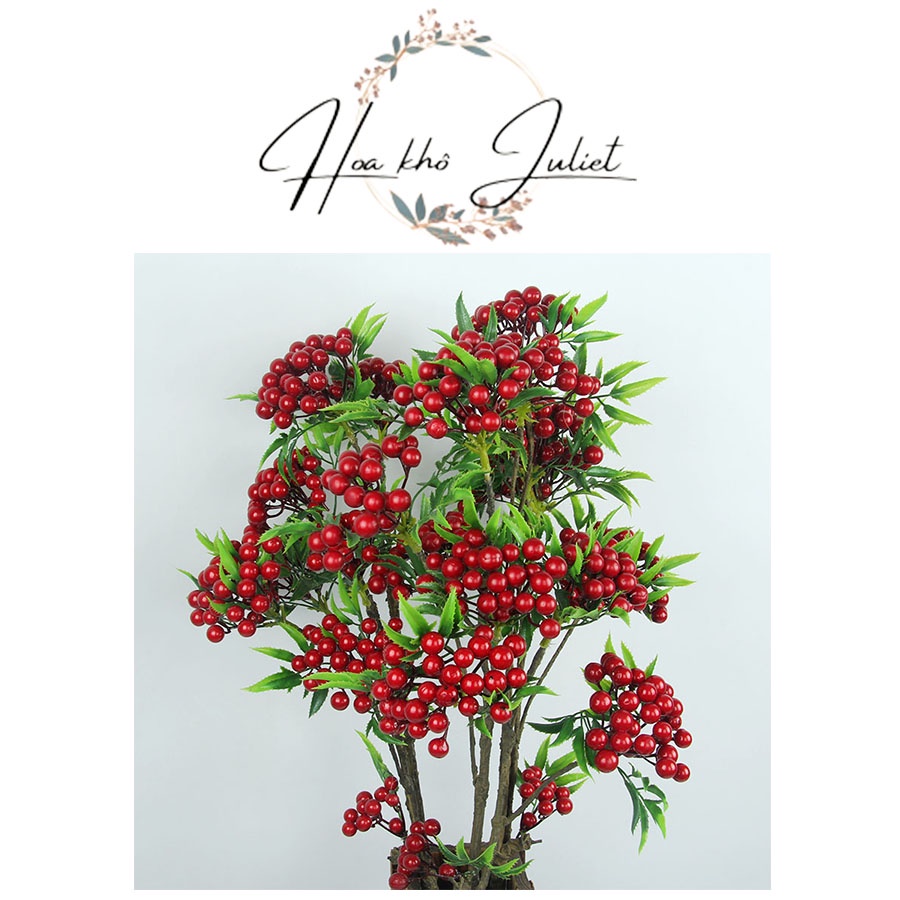 Hoa giả - Cành cherry nhân tạo dễ thương dùng để decor, trang trí, cắm kèm.HL020