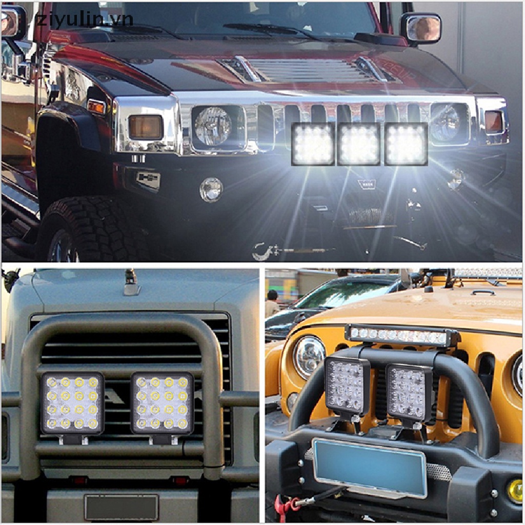 Đèn Pha LED Hình Vuông ziyulin 48W Chuyên Dụng Cho Xe Hơi Xe Tải
