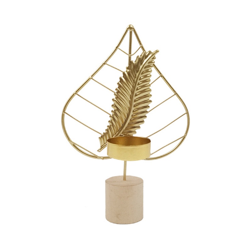 Giá Đỡ Nến Hình Chiếc Lá Bằng Sắt Lãng Mạn Trang Trí Bàn Ăn / Tiệc Cưới / Nhà Bếp