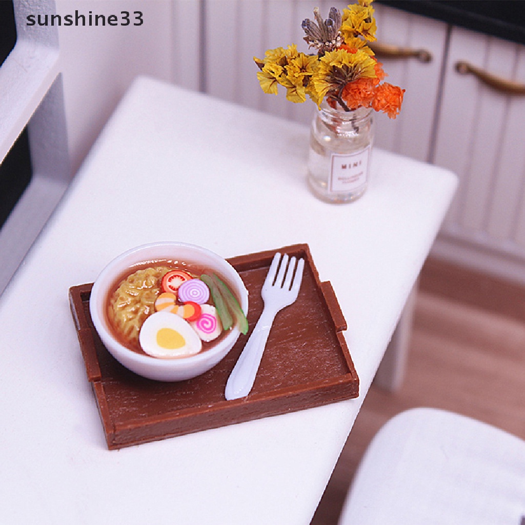 1 Bộ Chén Mì Ăn Liền Mini Tỉ Lệ 1: 12 Trang Trí Nhà Búp Bê