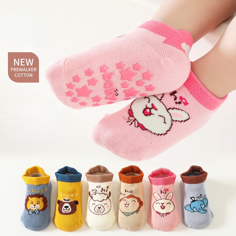 Vớ Thuyền Giữ Ấm Thoải Mái Chống Trượt In Họa Tiết Hoạt Hình Cho Bé Sơ Sinh