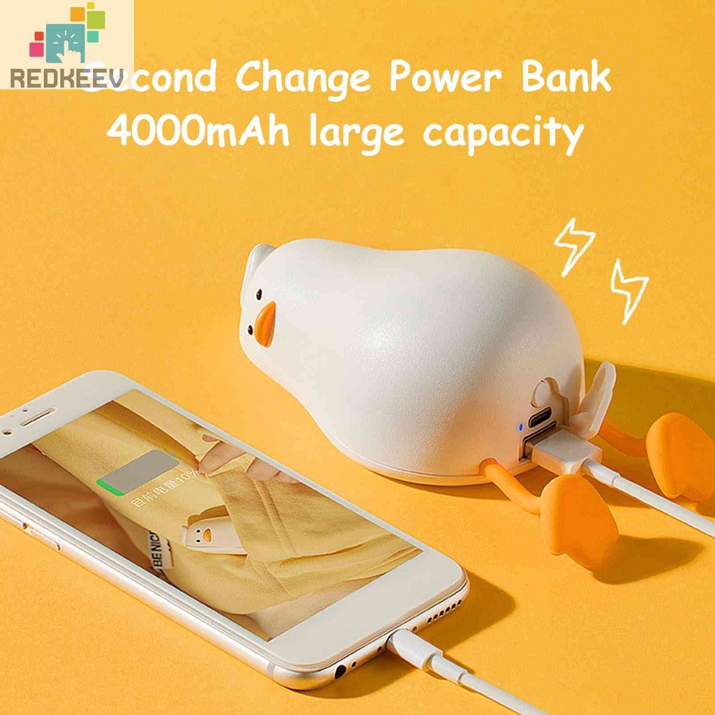 Máy Sưởi Ấm Tay Điện Tử Hình Chú Vịt Dễ Thương 2 Trong 1